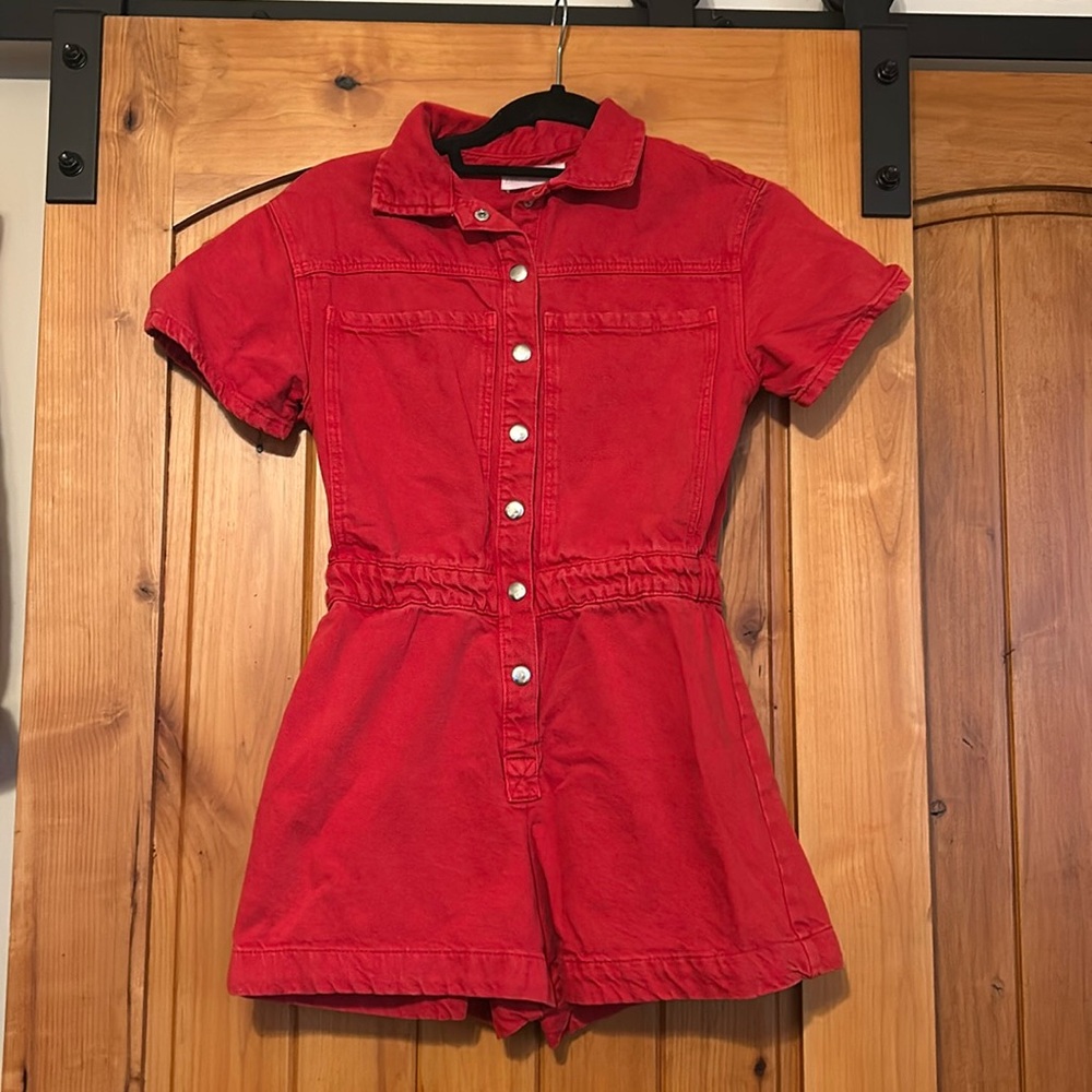 Red Zara girls size 11-12 romper
